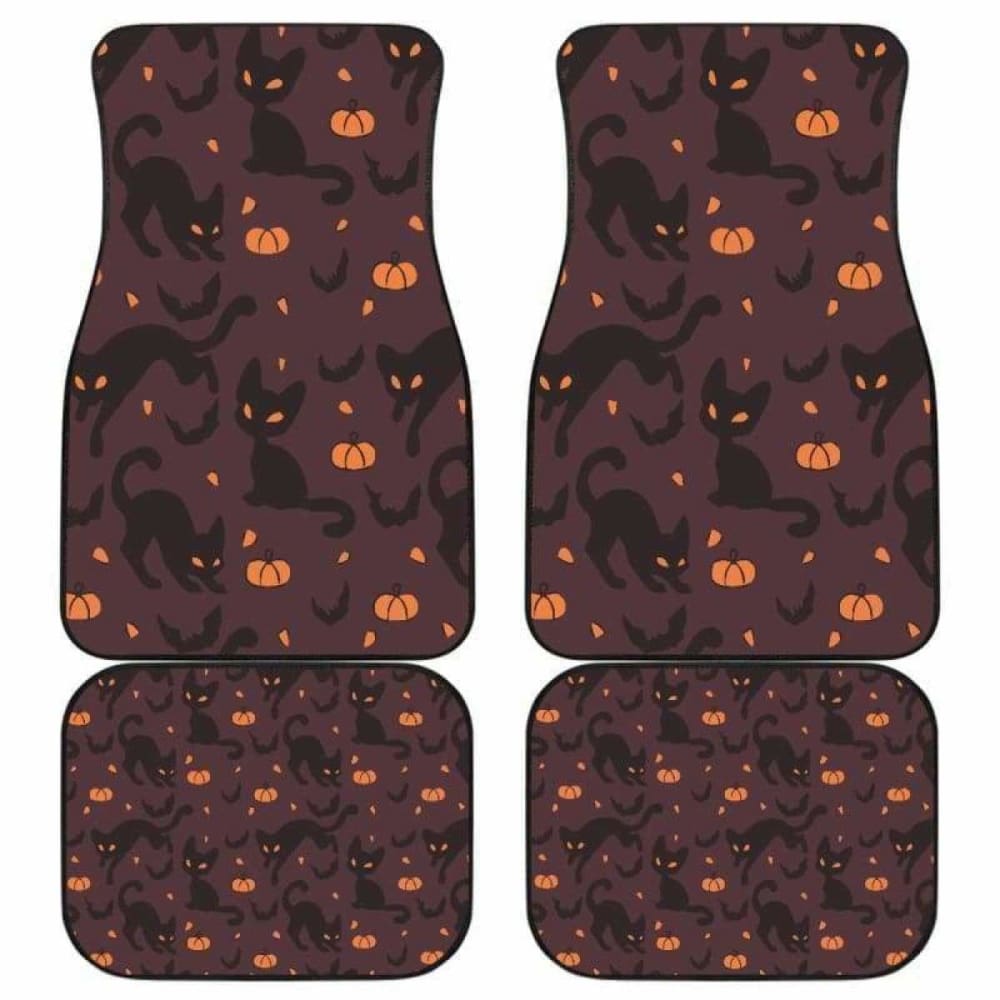 Black Cats Halloween Car Floor Mats 102802 - YourCarButBetter