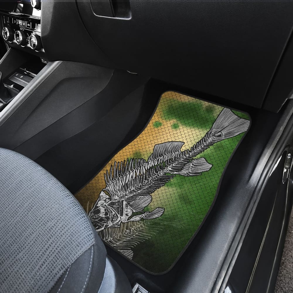 Black Crappie Bones And Skin Pattern Fishing Car Floor Mats 182417 - YourCarButBetter