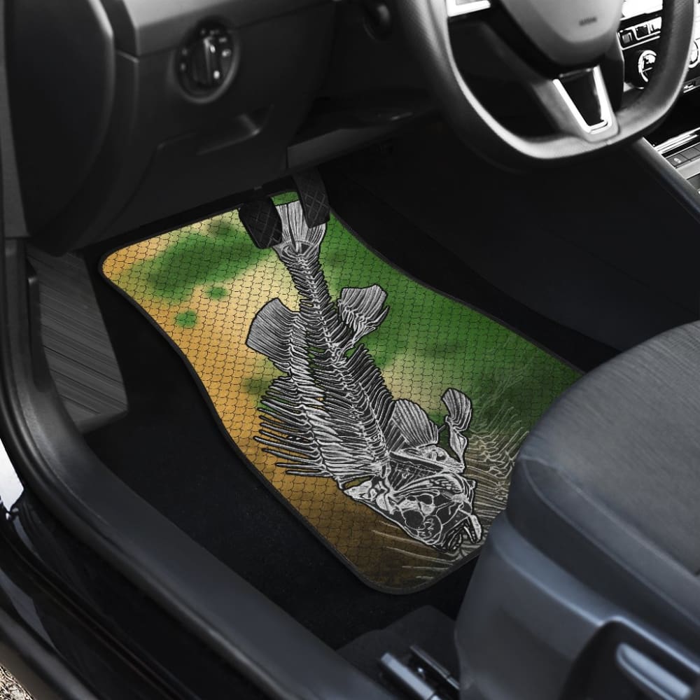 Black Crappie Bones And Skin Pattern Fishing Car Floor Mats 182417 - YourCarButBetter