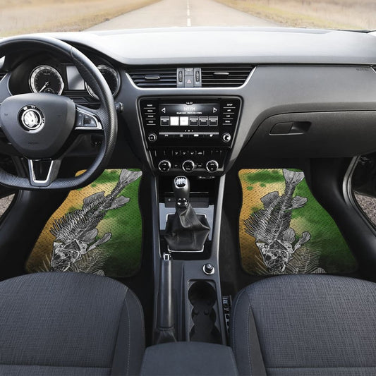 Black Crappie Bones And Skin Pattern Fishing Car Floor Mats 182417 - YourCarButBetter