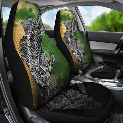 Black Crappie Bones And Skin Pattern Fishing Car Seat Covers 182417 - YourCarButBetter