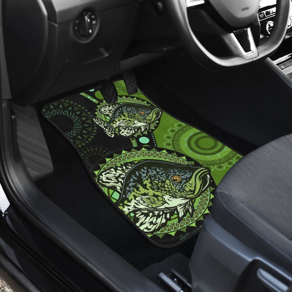 Black Crappie Ethnic Pattern Fishing Car Floor Mats 182417 - YourCarButBetter