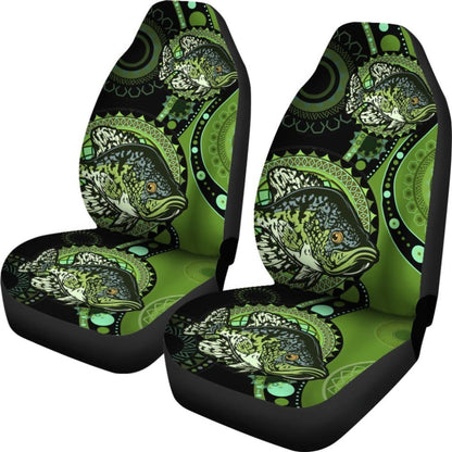 Black Crappie Ethnic Pattern Fishing Car Seat Covers 182417 - YourCarButBetter