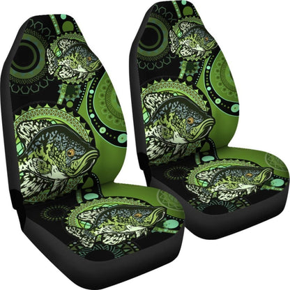 Black Crappie Ethnic Pattern Fishing Car Seat Covers 182417 - YourCarButBetter