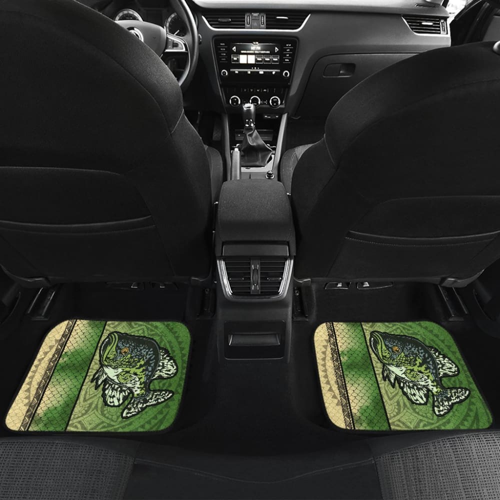 Black Crappie Fish Scale Pattern Fishing Car Floor Mats 182417 - YourCarButBetter