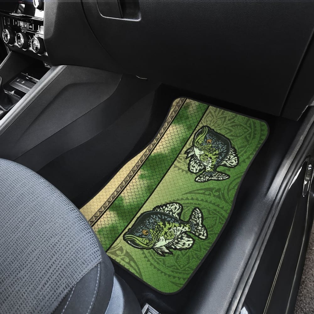 Black Crappie Fish Scale Pattern Fishing Car Floor Mats 182417 - YourCarButBetter
