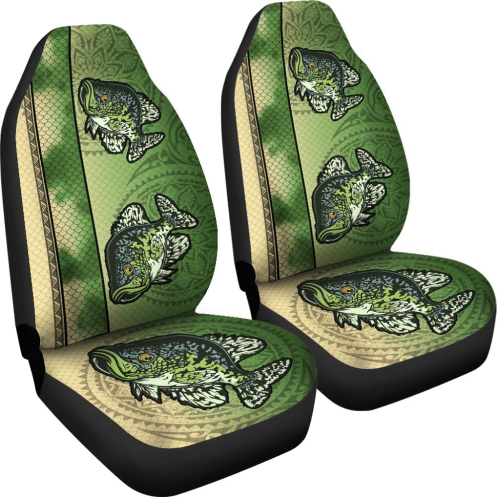 Black Crappie Fish Scale Pattern Fishing Car Seat Covers 182417 - YourCarButBetter