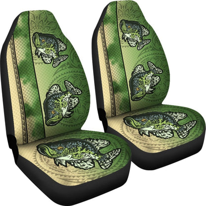 Black Crappie Fish Scale Pattern Fishing Car Seat Covers 182417 - YourCarButBetter