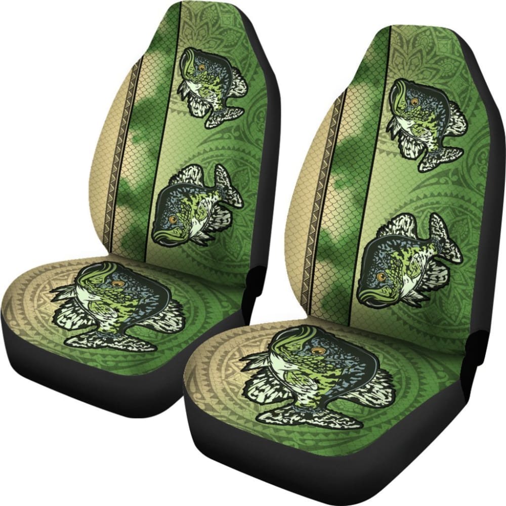 Black Crappie Fish Scale Pattern Fishing Car Seat Covers 182417 - YourCarButBetter