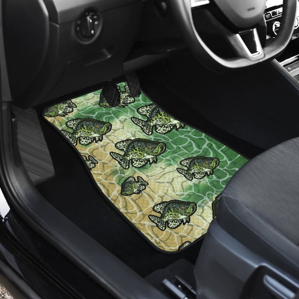 Black Crappie Fish Skin Pattern Fishing Car Floor Mats 182417 - YourCarButBetter