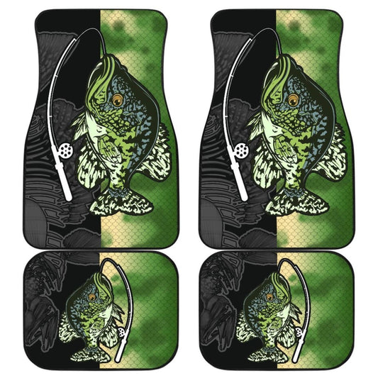 Black Crappie Fishing Car Floor Mats 182417 - YourCarButBetter