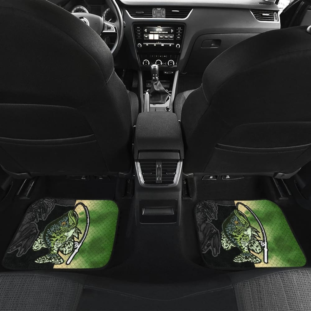 Black Crappie Fishing Car Floor Mats 182417 - YourCarButBetter