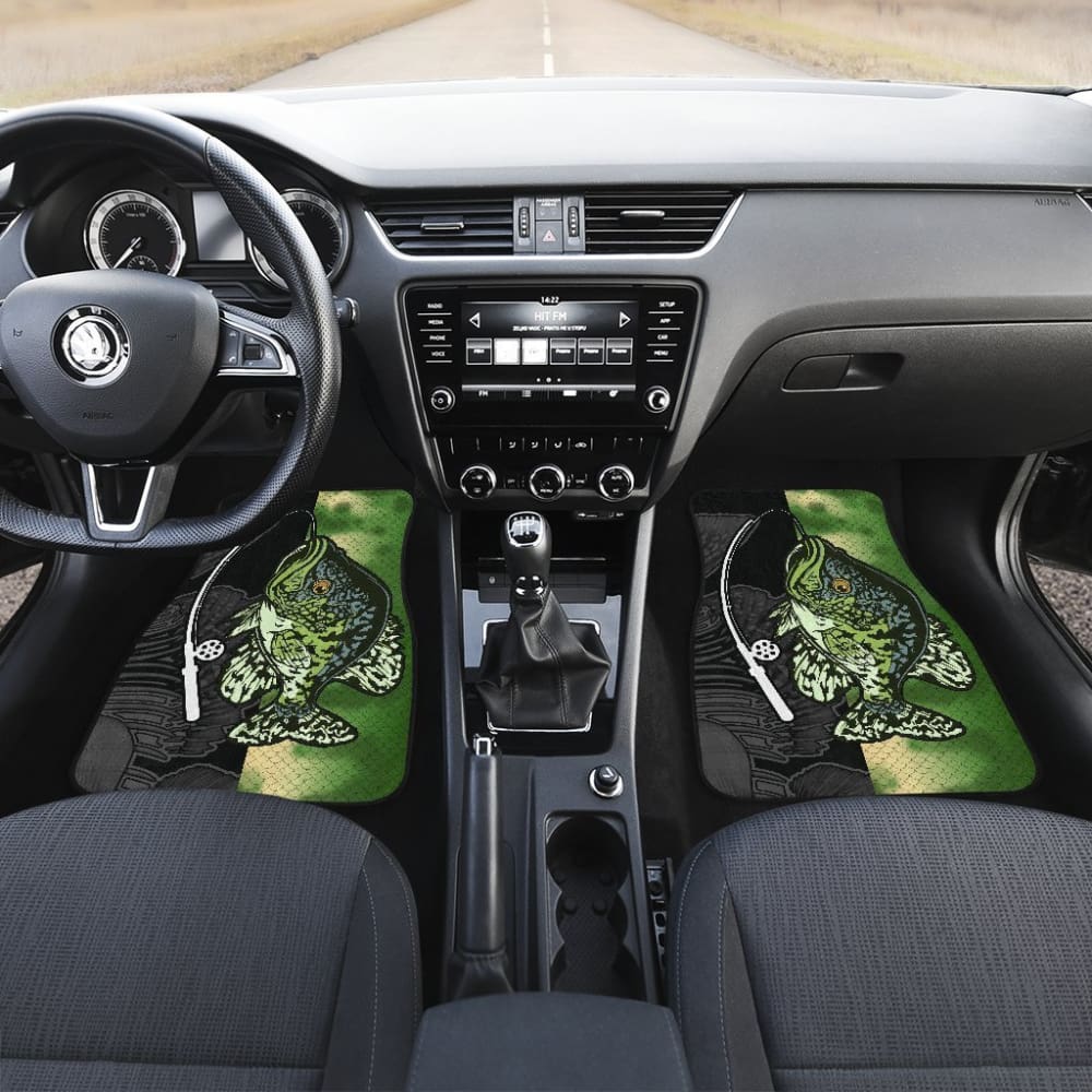 Black Crappie Fishing Car Floor Mats 182417 - YourCarButBetter
