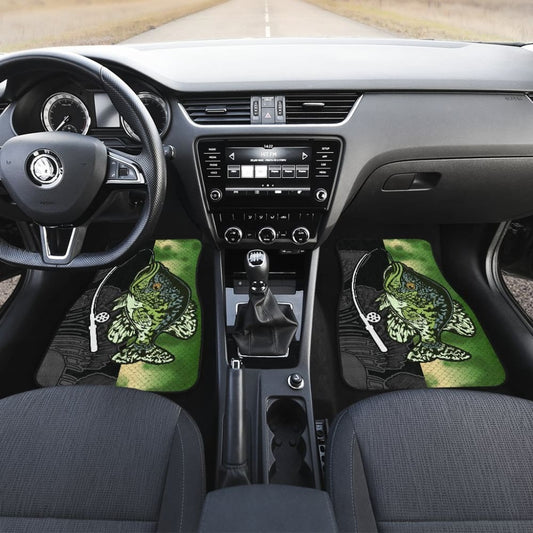 Black Crappie Fishing Car Floor Mats 182417 - YourCarButBetter