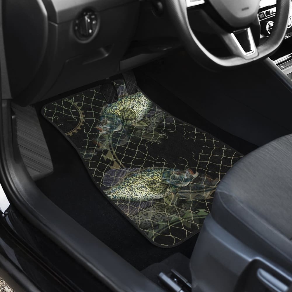 Black Crappie In The Net Fishing Car Floor Mats 182417 - YourCarButBetter