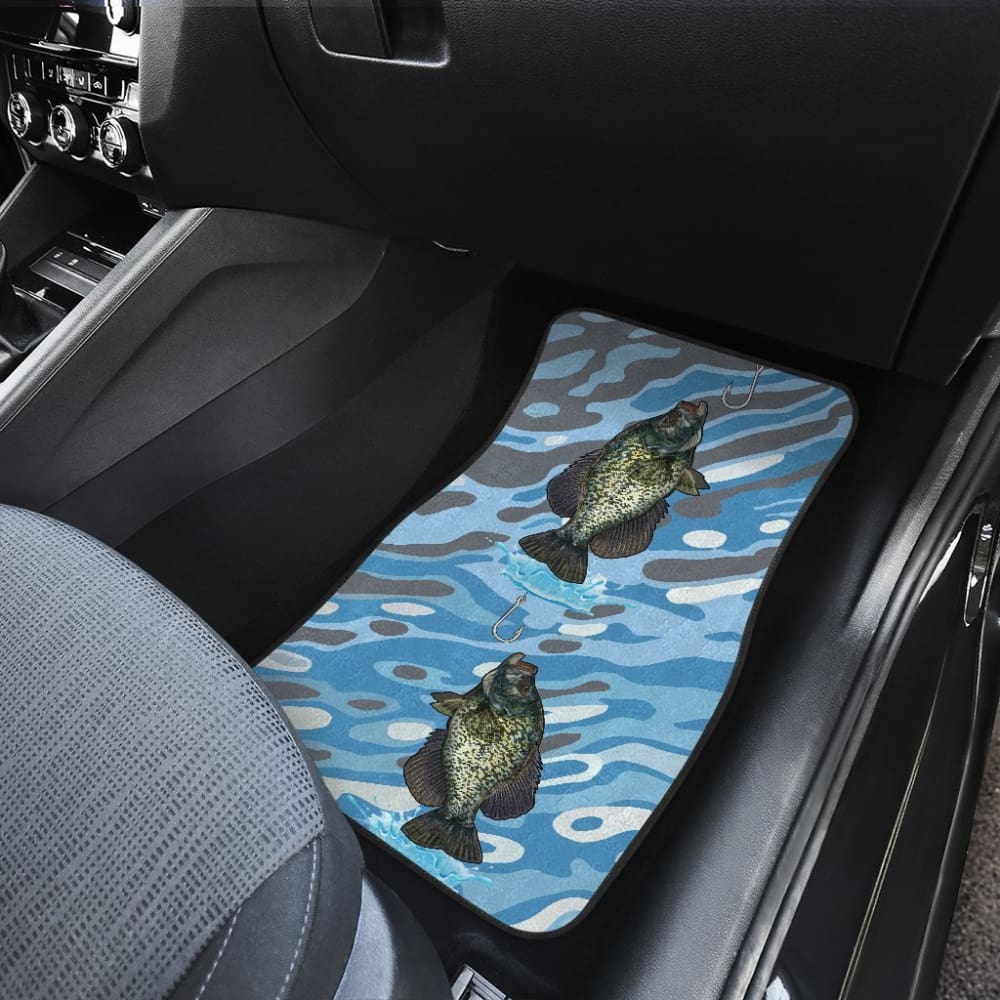 Black Crappie On The Water Fishing Car Floor Mats 182417 - YourCarButBetter