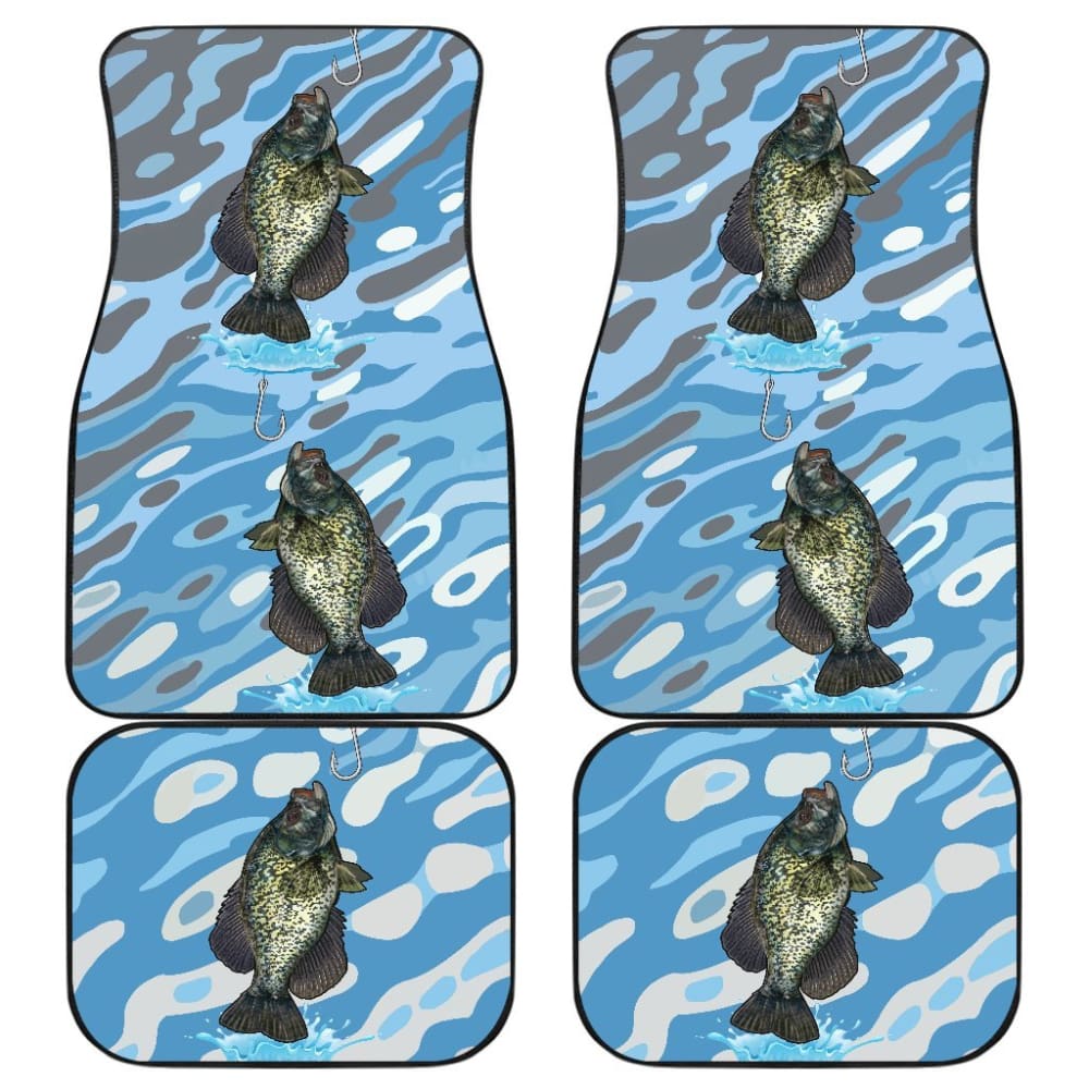 Black Crappie On The Water Fishing Car Floor Mats 182417 - YourCarButBetter