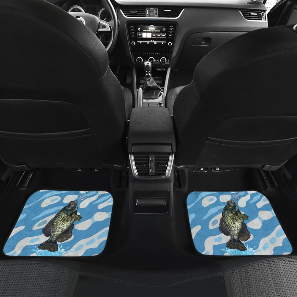 Black Crappie On The Water Fishing Car Floor Mats 182417 - YourCarButBetter