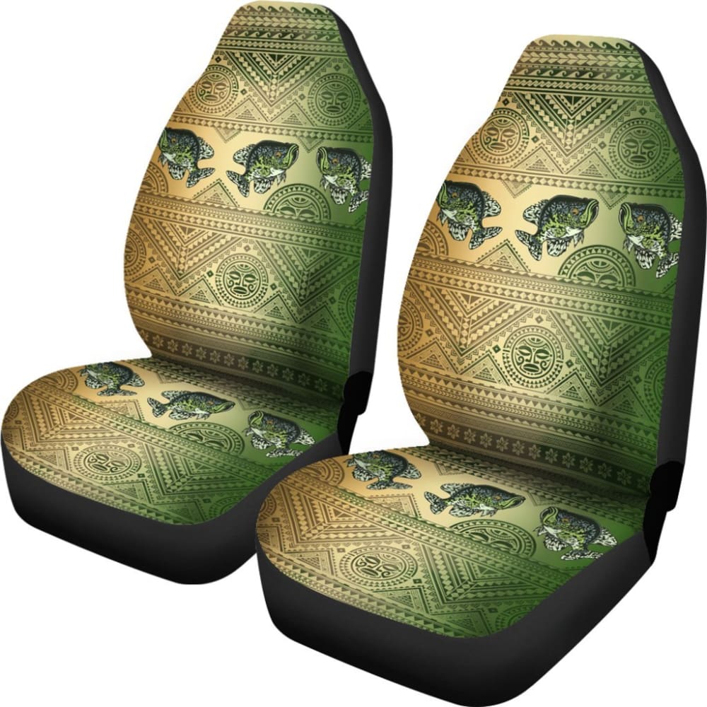 Black Crappie Skin Color Boho Pattern Fishing Car Seat Covers 182417 - YourCarButBetter