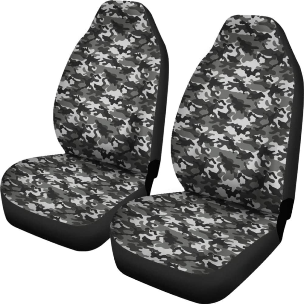 Black Gray Camouflage Car Seat Covers 112608
