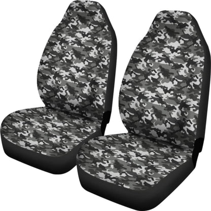 Black Gray Camouflage Car Seat Covers 112608