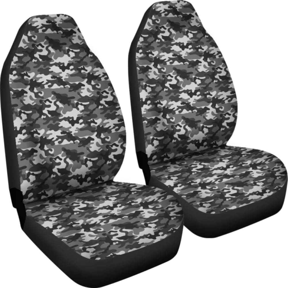 Black Gray Camouflage Car Seat Covers 112608