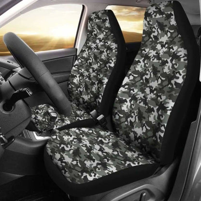 Black Gray Camouflage Car Seat Covers 112608