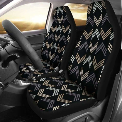Black Gray Tan White And Beige Car Seat Covers Boho Ethnic Style Pattern 105905 - YourCarButBetter