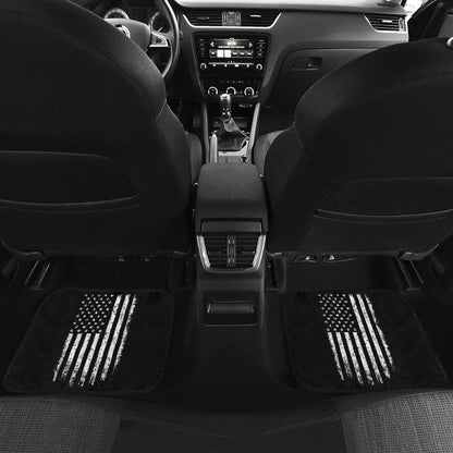 Black Grunge American Flag Patriotic Car Floor Mats 212304 - YourCarButBetter