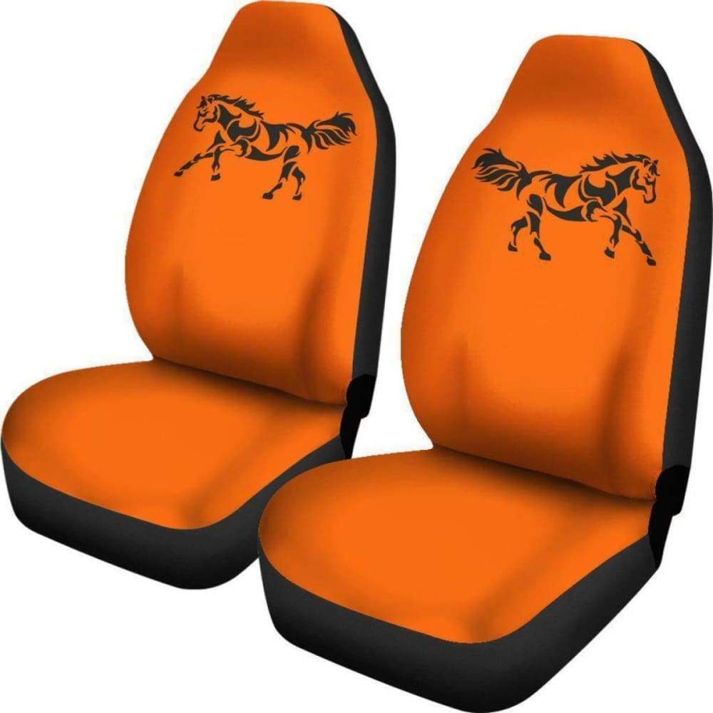 Black Horse Orange Silhouette Seat Covers 170804