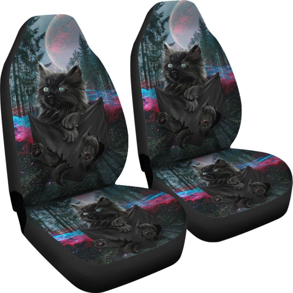 Black Kittie Cat Car Seat Covers 094209 - YourCarButBetter