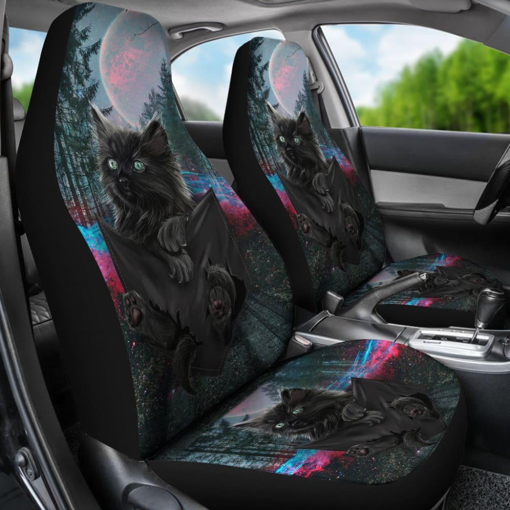 Black Kittie Cat Car Seat Covers 094209 - YourCarButBetter