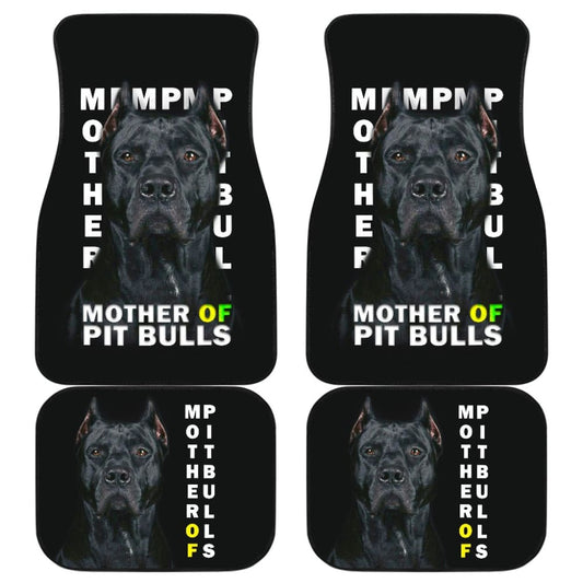 Black Legend Mother of Pitbulls Car Floor Mats 210501 - YourCarButBetter