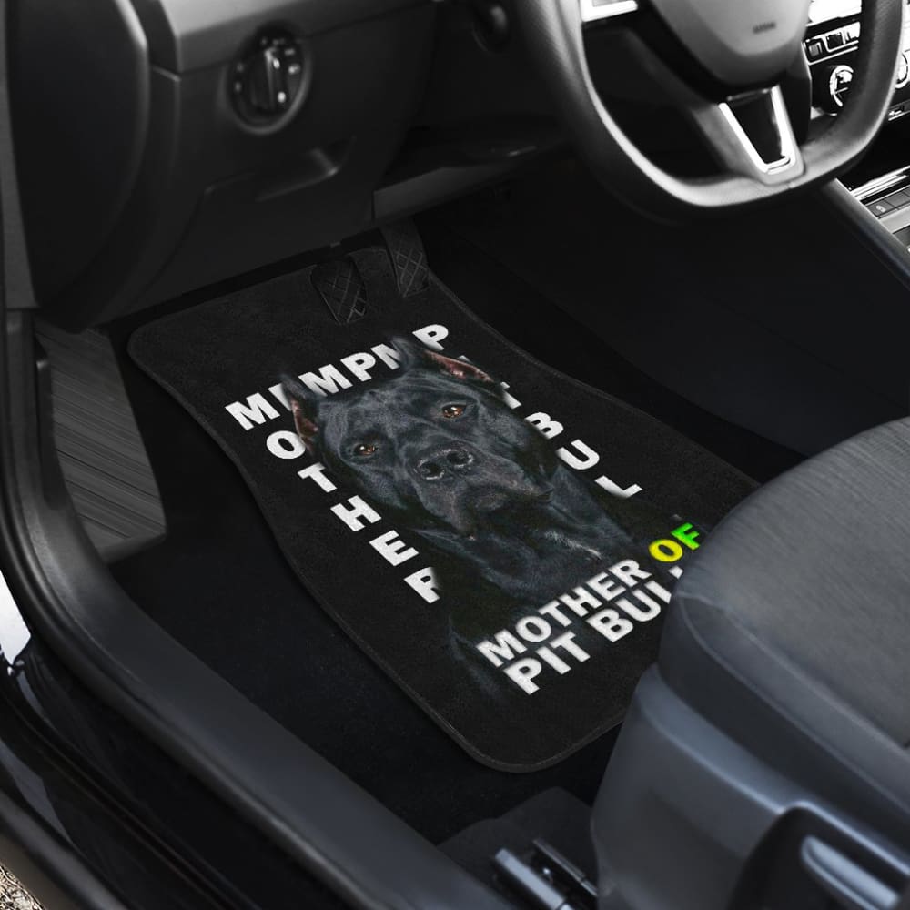 Black Legend Mother of Pitbulls Car Floor Mats 210501 - YourCarButBetter