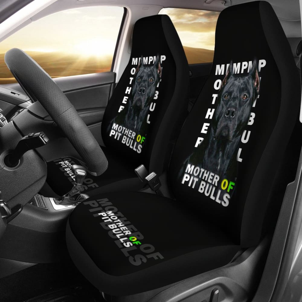 Black Legend Mother of Pitbulls Car Seat Covers 210501 - YourCarButBetter