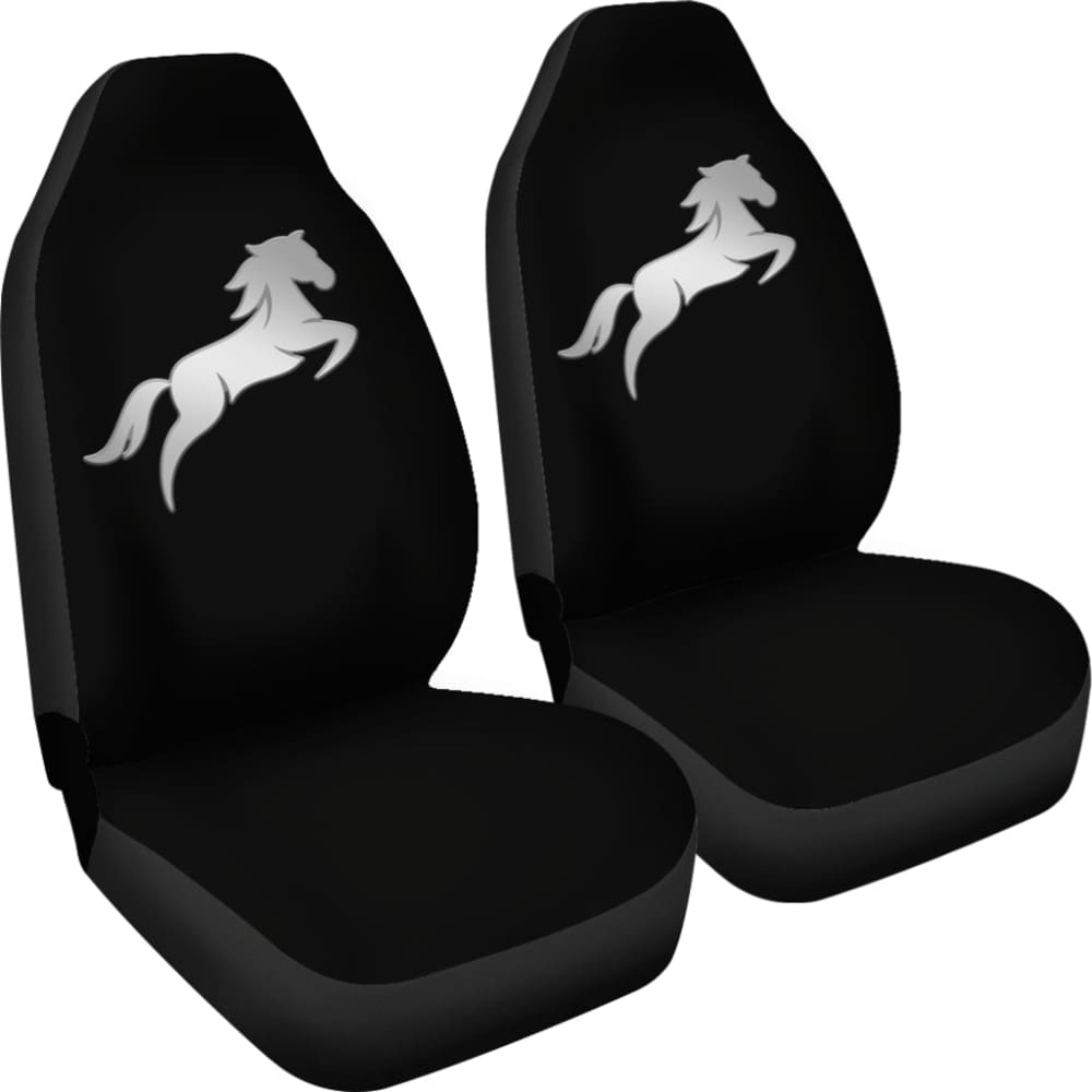 Black Mustang Horse Silhouette Car Seat Covers Custom 1 210701 - YourCarButBetter