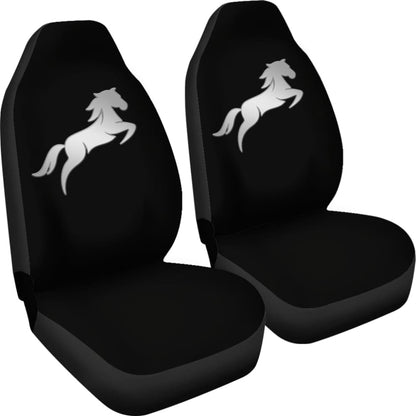 Black Mustang Horse Silhouette Car Seat Covers Custom 1 210701 - YourCarButBetter