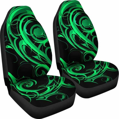 Black & Neon Green Tribal Swirls Car Seat Covers 105905 - YourCarButBetter