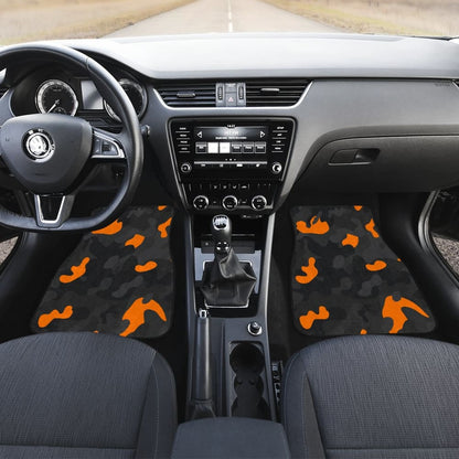 Black Orange Camouflage Car Floor Mats 210807 - YourCarButBetter