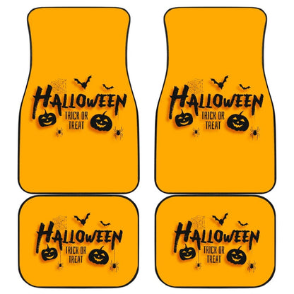 Black Orange Trick or Treat Halloween Car Floor Mats 212203 - YourCarButBetter