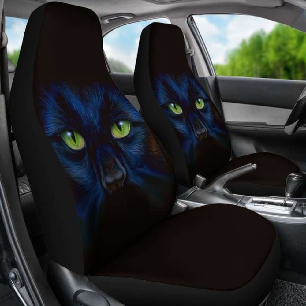 Black Panther Cat Eyes Car Seat Covers 154813 - YourCarButBetter
