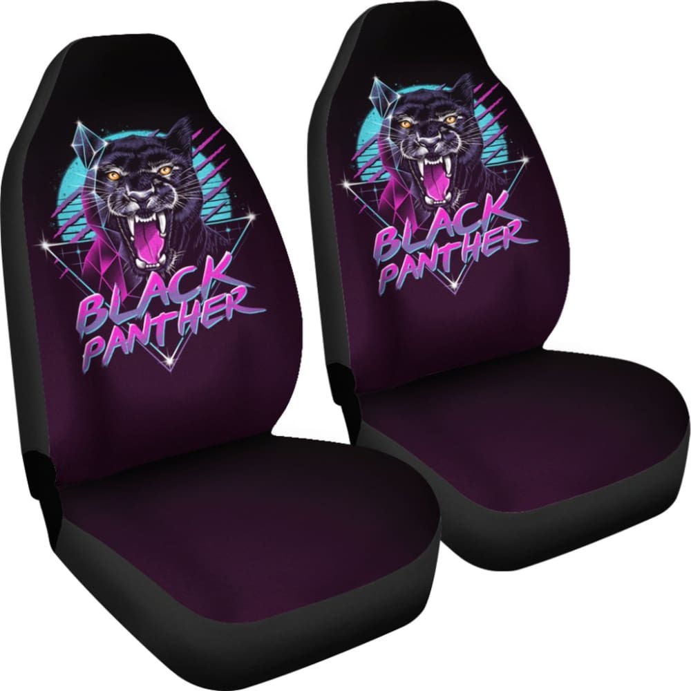 Black Panther Purple Awesome Poly Car Seat Covers 212601 - YourCarButBetter