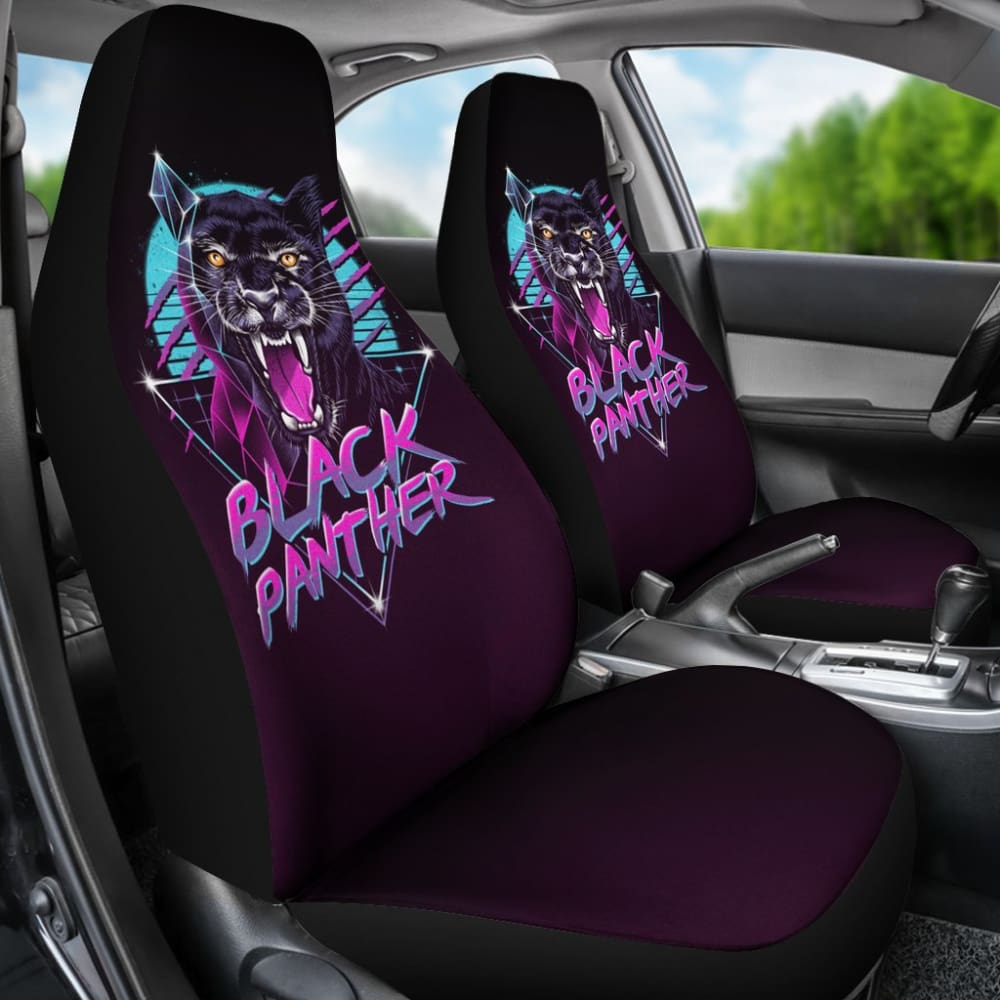 Black Panther Purple Awesome Poly Car Seat Covers 212601 - YourCarButBetter