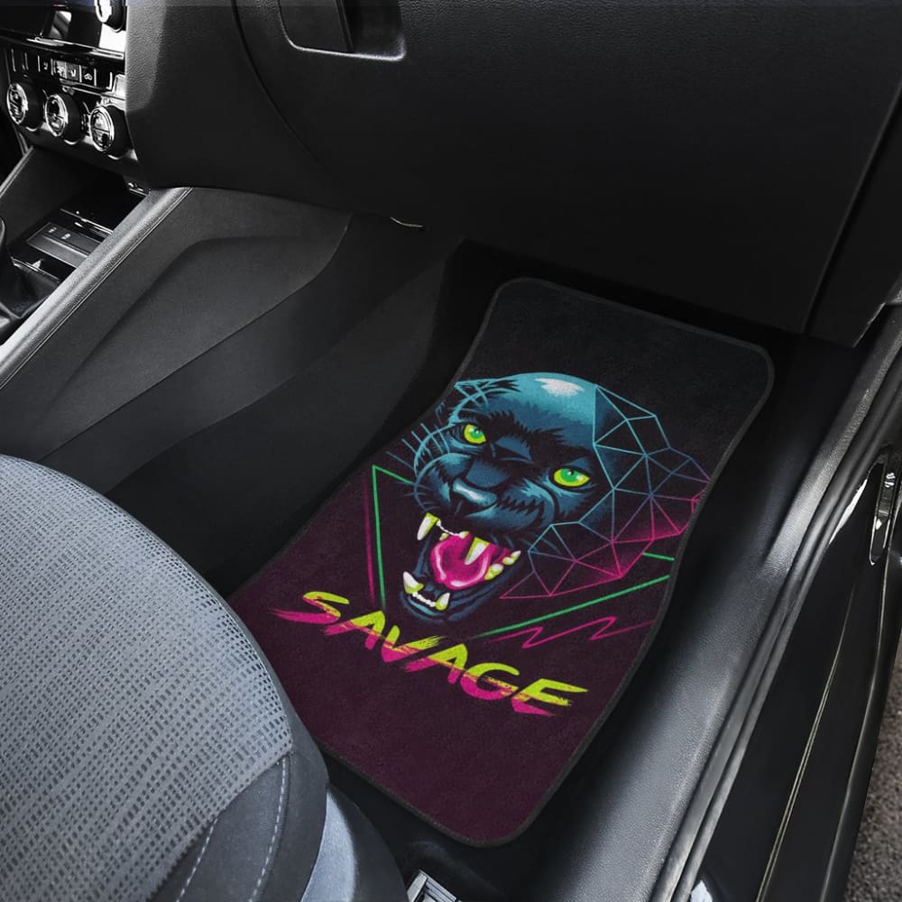 Black Panther Savage Awesome Poly Car Floor Mats 212601 - YourCarButBetter