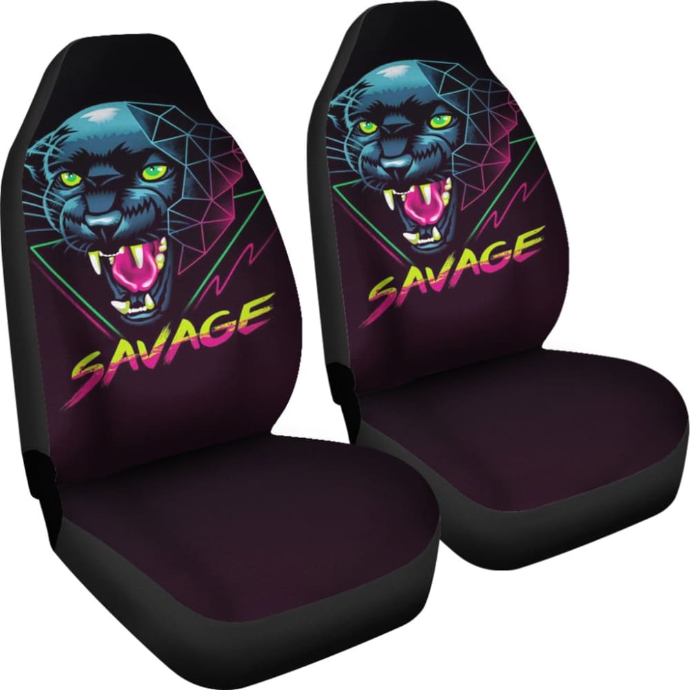 Black Panther Savage Awesome Poly Car Seat Covers 212601 - YourCarButBetter