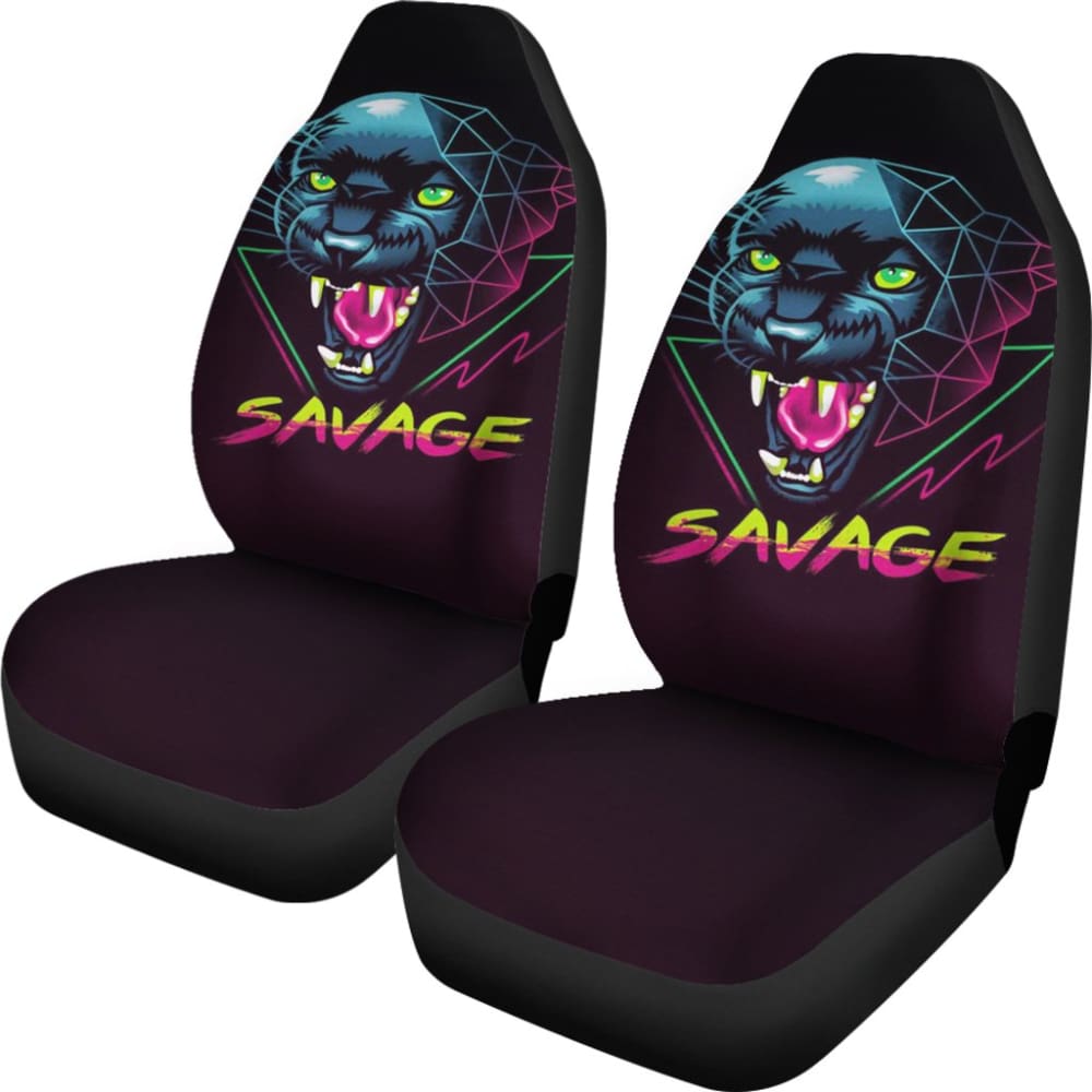 Black Panther Savage Awesome Poly Car Seat Covers 212601 - YourCarButBetter