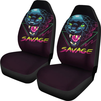 Black Panther Savage Awesome Poly Car Seat Covers 212601 - YourCarButBetter