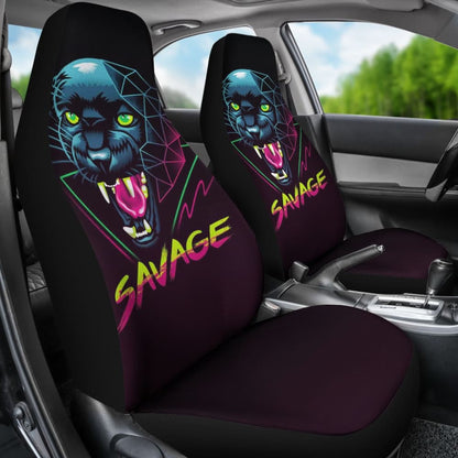 Black Panther Savage Awesome Poly Car Seat Covers 212601 - YourCarButBetter