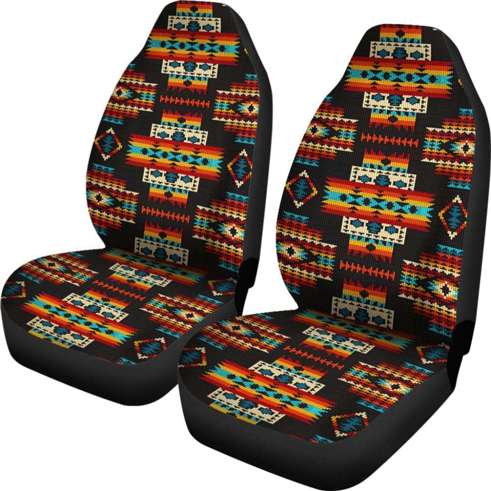 Black Pattern Native Car Seat Covers 093223 - YourCarButBetter