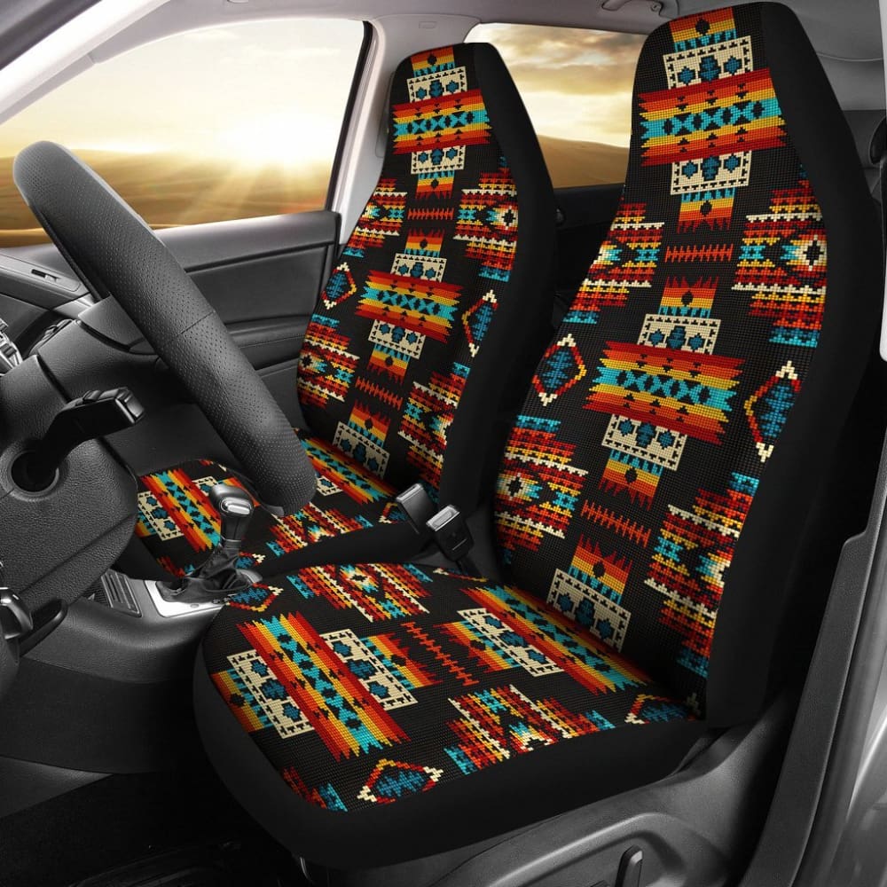 Black Pattern Native Car Seat Covers 093223 - YourCarButBetter
